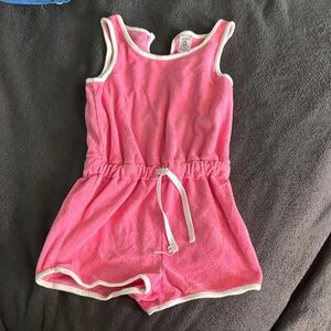 Carter's Pink Terry Romper with White Trim
